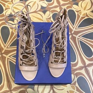 Aquazzura Women's Lace-Up Heels - Cream
